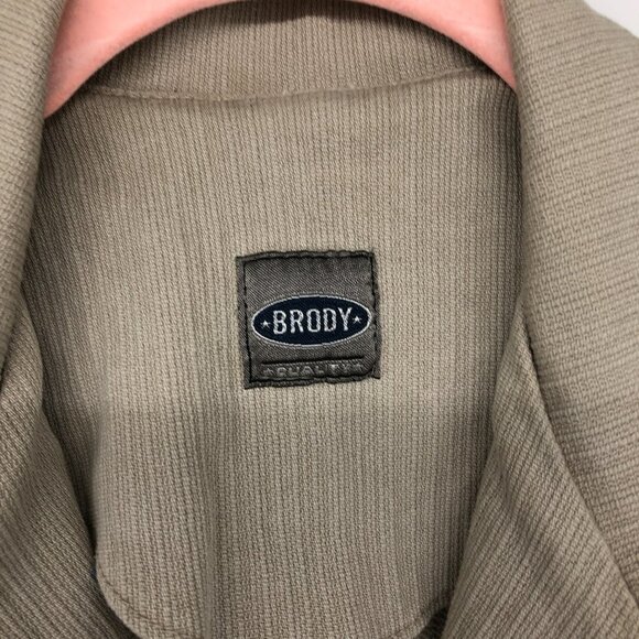 Brody Vintage tan Beige / Grey Button Up collared jacket size L - Picture 3 of 13
